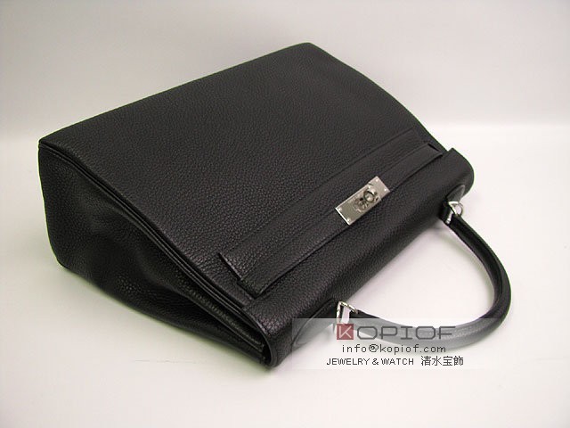 エルメス ケリー スーパーコピー32(内縫い)トリヨンクレマンス ブラック(金具:シルバー) her314